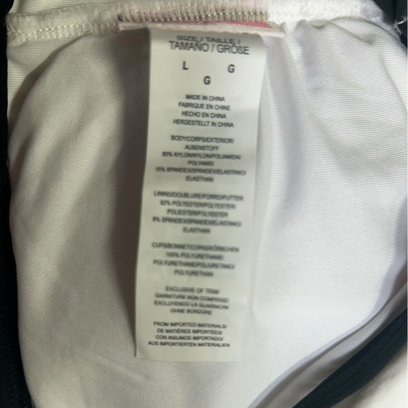 KATE SPADE Contrast Bandeau Bikini Top Pique Texture Colorblocking size L NWT - Picture 7 of 8